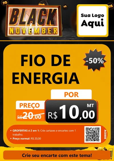 Modelo de Cartaz para Cartaz A4 Vertical com o tema Black November para Materiais Elétricos