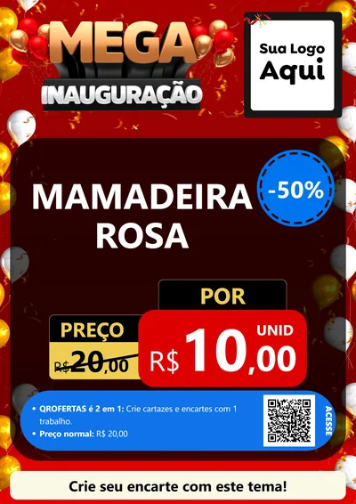 Modelo de Cartaz para Cartaz A4 Vertical com o tema Mega Inauguração para Bebês