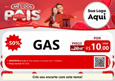Modelo de Cartaz para Cartaz A4 Horizontal com o tema Mês dos Pais para Água e gás