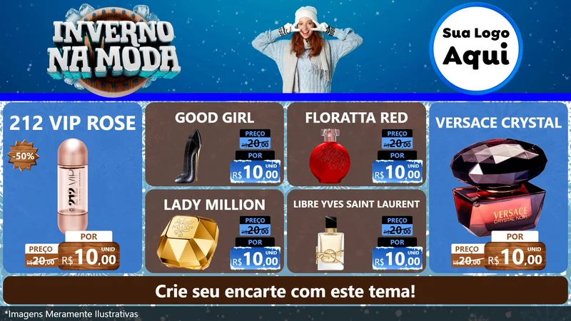 Modelo de TV para TV Horizontal com o tema Inverno na Moda para Perfumes