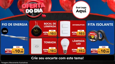 Modelo de TV para TV Horizontal com o tema Oferta do Dia para Materiais Elétricos