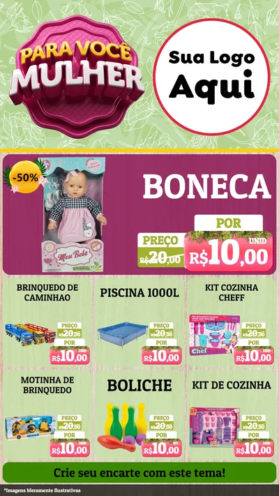Modelo de Rede Social para Stories com o tema Para Você Mulher para Brinquedos