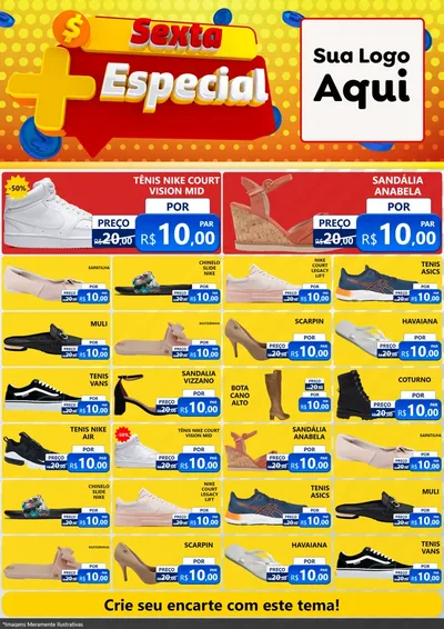 Modelo de Encarte para Encarte A4 Vertical com o tema Sexta Mais Especial para Calçados