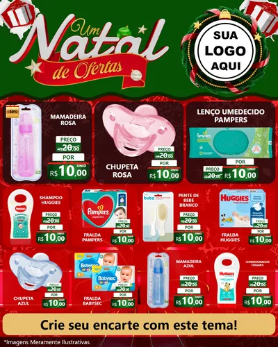 Modelo de Rede Social para Feed Instagram com o tema Um Natal de Ofertas para Bebês