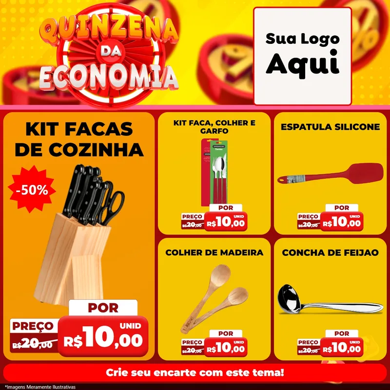 Modelo de Rede Social para Feed Facebook com o tema Quinzena Da Economia para Utilidades Domésticas