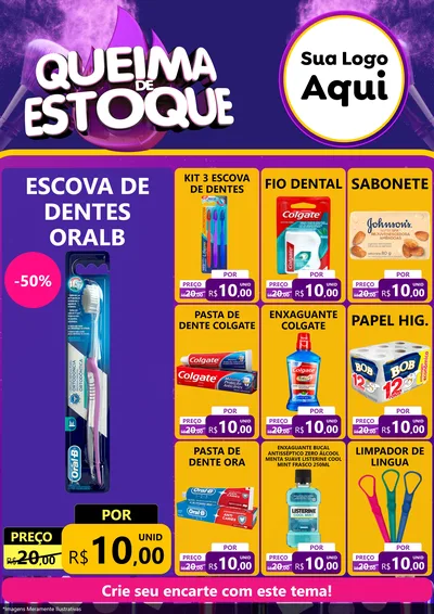 Modelo de Encarte para Encarte A4 Vertical com o tema Queima de Estoque para Higiene Pessoal