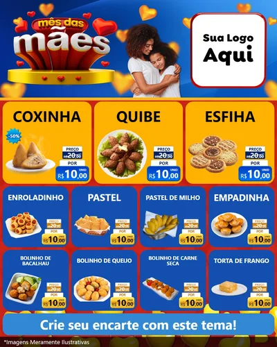 Modelo de Rede Social para Feed Instagram com o tema Mês das Mães para Salgadaria