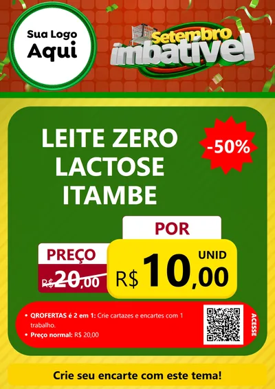 Modelo de Cartaz para Cartaz A4 Vertical com o tema Setembro Imbatível para Frios e Laticínios
