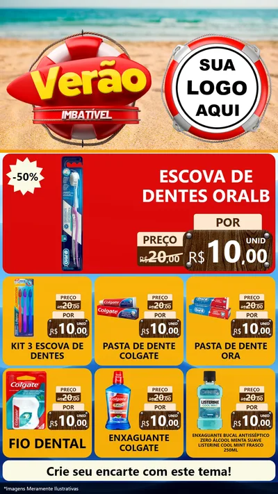 Modelo de Rede Social para Stories com o tema Verão Imbatível para Higiene Pessoal