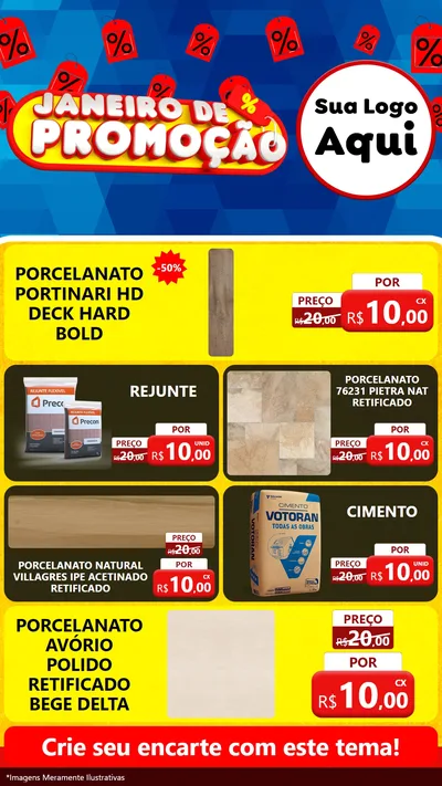 Modelo de TV para TV Vertical com o tema Janeiro de Promoção para Pisos e revestimentos