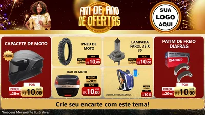 Modelo de TV para TV Horizontal com o tema Fim de Ano de Ofertas para Moto peças