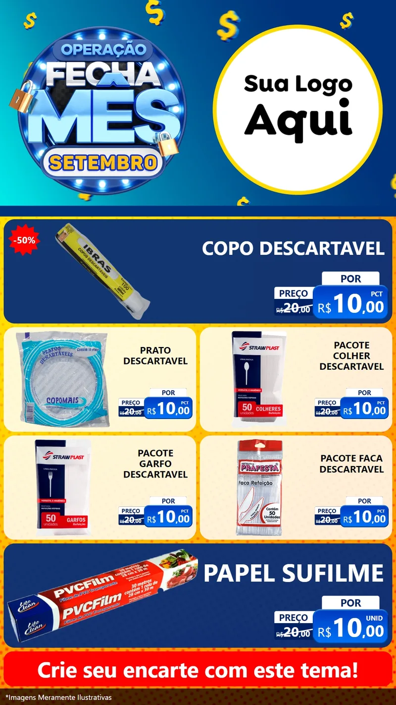 Modelo de TV para TV Vertical com o tema Operação Fecha Mês Setembro para Embalagens