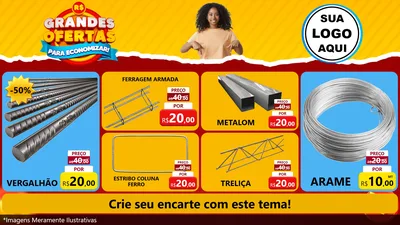 Modelo de TV para TV Horizontal com o tema Grandes Ofertas Para Economizar! para Ferragens