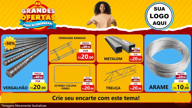 Modelo de TV para TV Horizontal com o tema Grandes Ofertas Para Economizar! para Ferragens