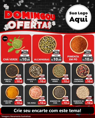 Modelo de Rede Social para Feed Instagram com o tema Domingou de Ofertas para Produtos Naturais