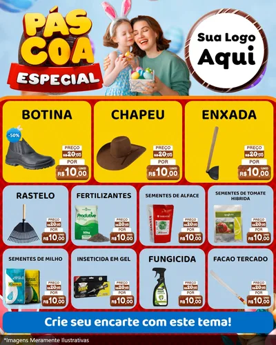 Modelo de Rede Social para Feed Instagram com o tema Páscoa Especial para Agropecuária