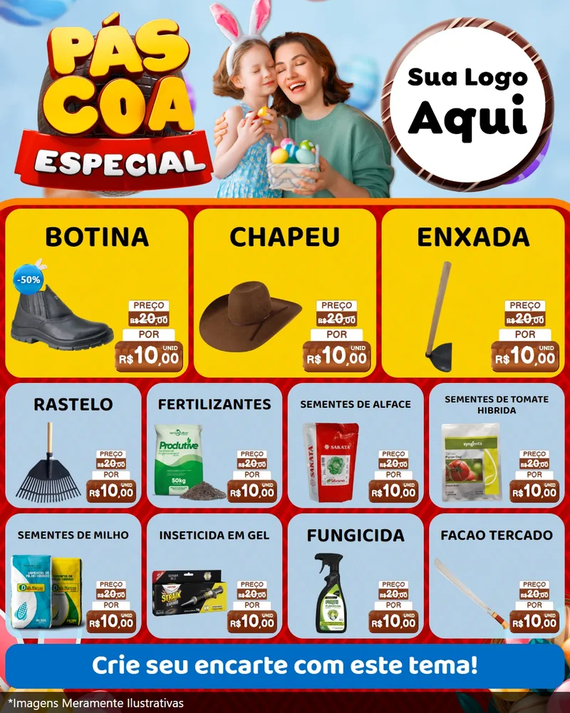 Modelo de Rede Social para Feed Instagram com o tema Páscoa Especial para Agropecuária