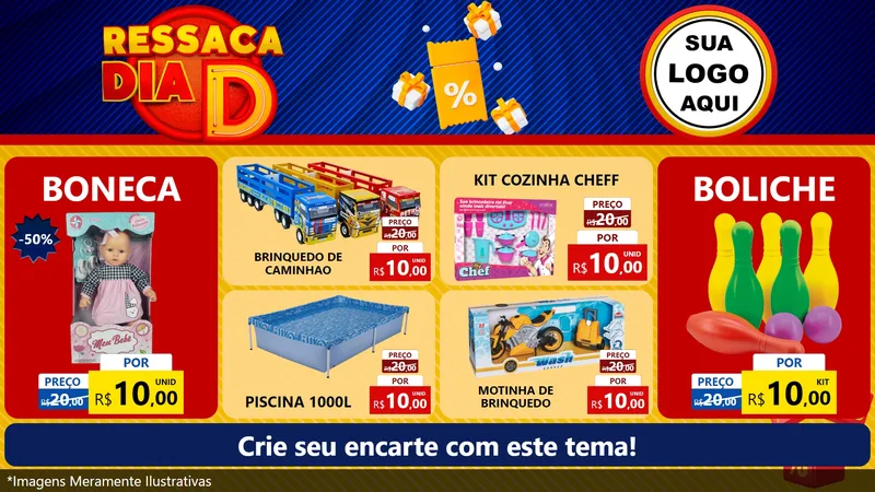 Modelo de TV para TV Horizontal com o tema Ressaca Dia D para Brinquedos