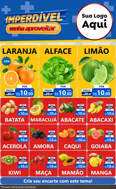 Modelo de Encarte para Encarte Grande com o tema Imperdível para Hortifrúti