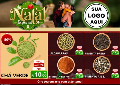 Modelo de Encarte para Encarte A4 Horizontal com o tema Natal Especial para Produtos Naturais