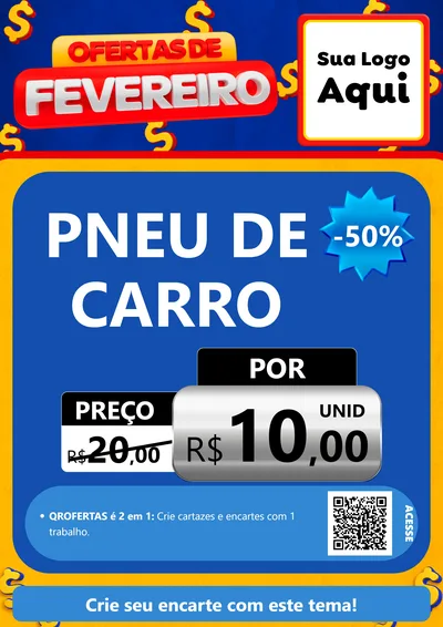 Modelo de Cartaz para Cartaz A4 Vertical com o tema Ofertas de Fevereiro para Auto peças