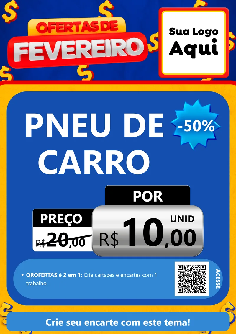 Modelo de Cartaz para Cartaz A4 Vertical com o tema Ofertas de Fevereiro para Auto peças