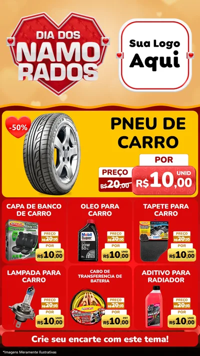 Modelo de Rede Social para Stories com o tema Dia dos Namorados para Auto peças