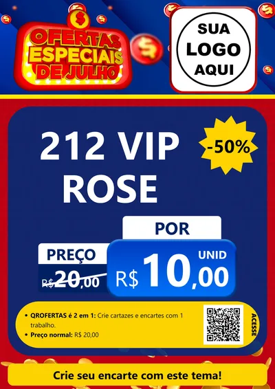 Modelo de Cartaz para Cartaz A4 Vertical com o tema Ofertas Especiais de Julho para Perfumes