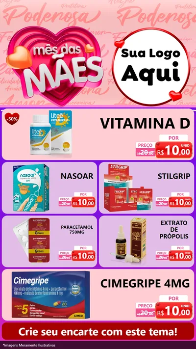 Modelo de TV para TV Vertical com o tema Mês Das Mães para Farmácia