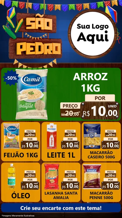 Modelo de Rede Social para Stories com o tema São Pedro para Supermercado