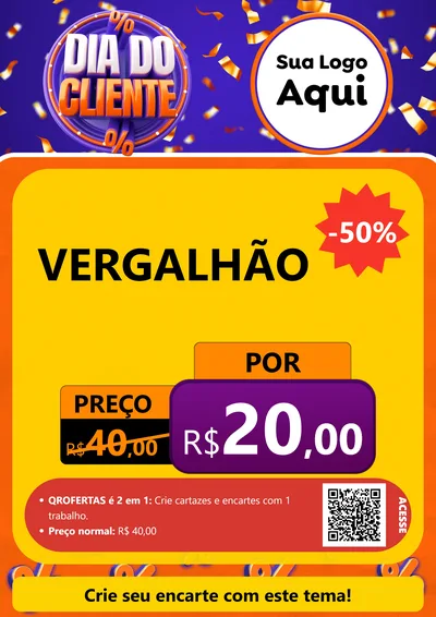 Modelo de Cartaz para Cartaz A4 Vertical com o tema Dia do Cliente para Ferragens