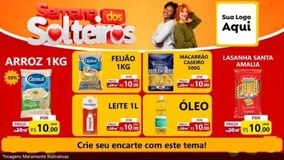 Modelo de TV para TV Horizontal com o tema Semana dos Solteiros para Supermercado