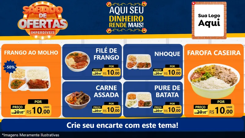 Modelo de TV para TV Horizontal com o tema Sábado de Ofertas Imperdíveis para Restaurante