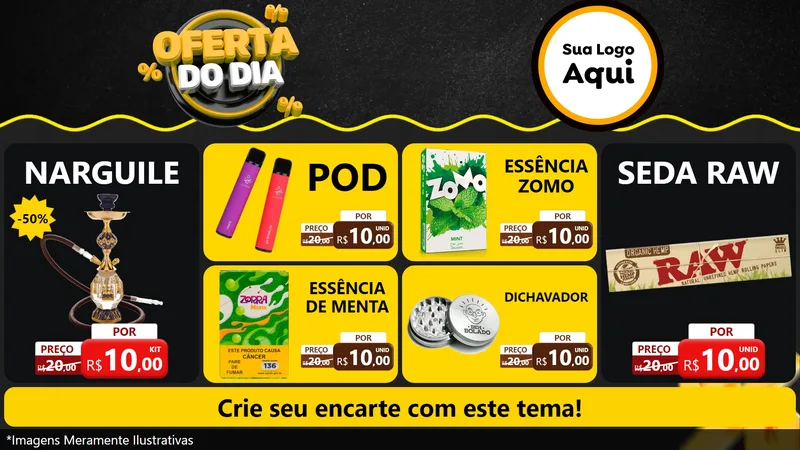 Modelo de TV para TV Horizontal com o tema Oferta Do Dia para Tabacaria