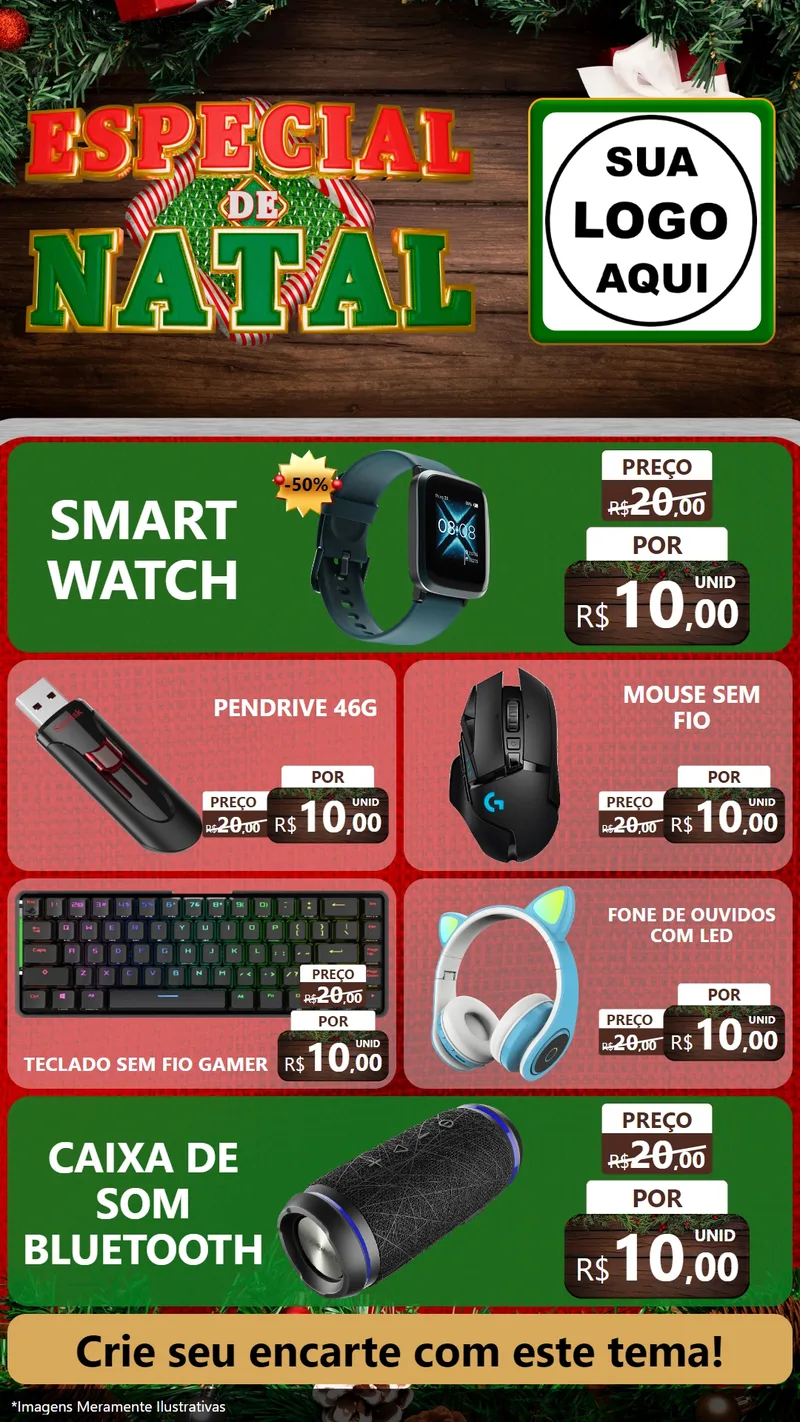 Modelo de TV para TV Vertical com o tema Especial de Natal para Informática