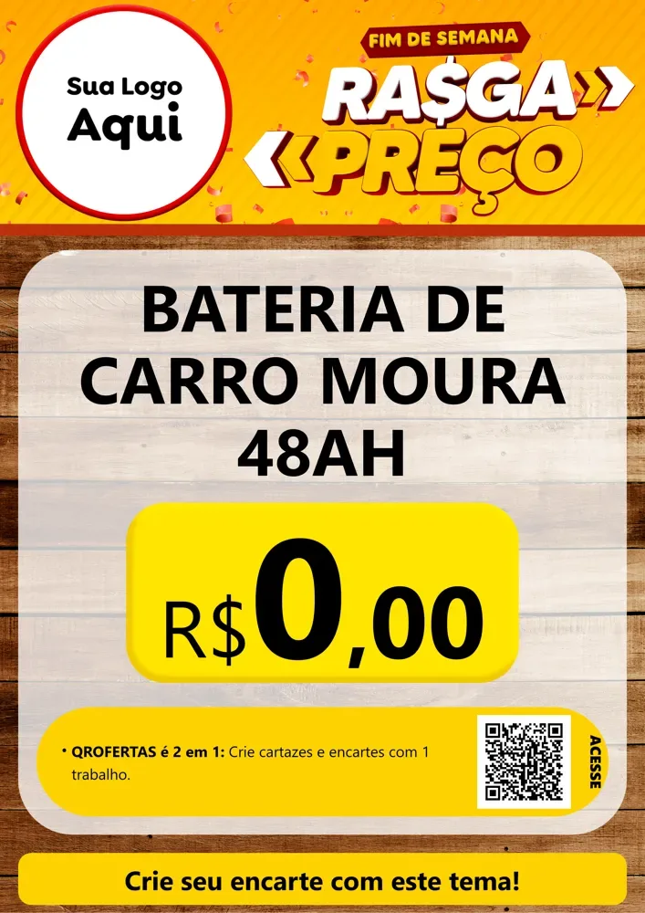 Modelo de Cartaz para Cartaz A4 Vertical com o tema Fim de Semana Rasga Preços para Baterias Elétricas