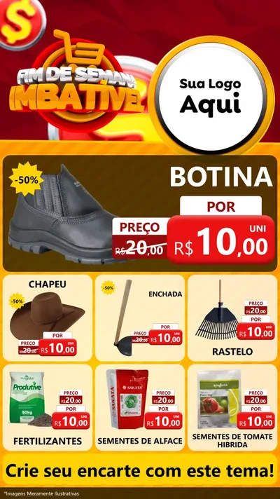 Modelo de Rede Social para Stories com o tema Fim de Semana Imbatível para Agropecuária
