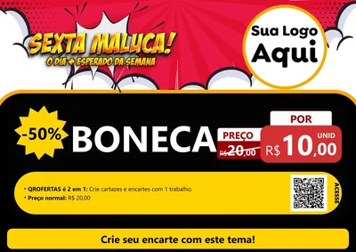 Modelo de Cartaz para Cartaz A4 Horizontal com o tema Sexta Maluca! para Brinquedos