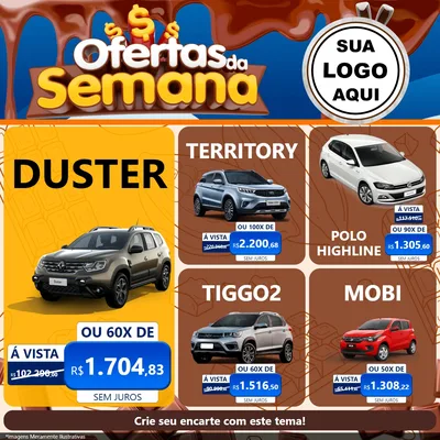 Modelo de Rede Social para Feed Facebook com o tema Ofertas da Semana - Páscoa para Concessionaria de Carros