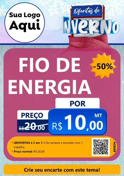 Modelo de Cartaz para Cartaz A4 Vertical com o tema Ofertas de Inverno para Materiais Elétricos