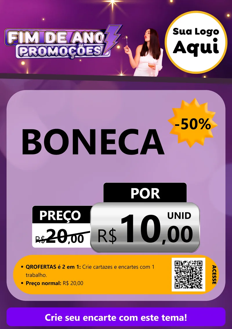 Modelo de Cartaz para Cartaz A4 Vertical com o tema Fim de Ano Promoções para Brinquedos
