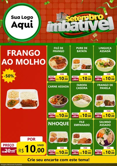 Modelo de Encarte para Encarte A4 Vertical com o tema Setembro Imbatível para Restaurante