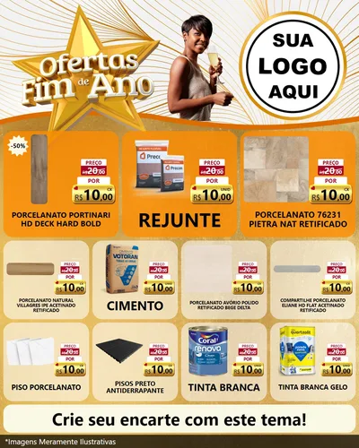 Modelo de Rede Social para Feed Instagram com o tema Ofertas Fim de Ano para Pisos e revestimentos