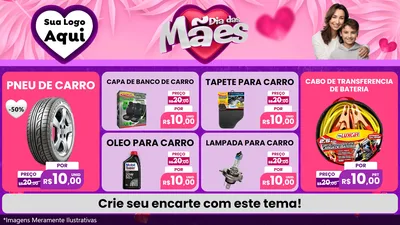 Modelo de TV para TV Horizontal com o tema Dia das Mães para Auto peças