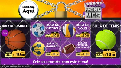 Modelo de TV para TV Horizontal com o tema Operação Fecha Mês para Artigos Esportivos