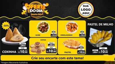 Modelo de TV para TV Horizontal com o tema Oferta do Dia - Quarta Feira! para Salgadaria