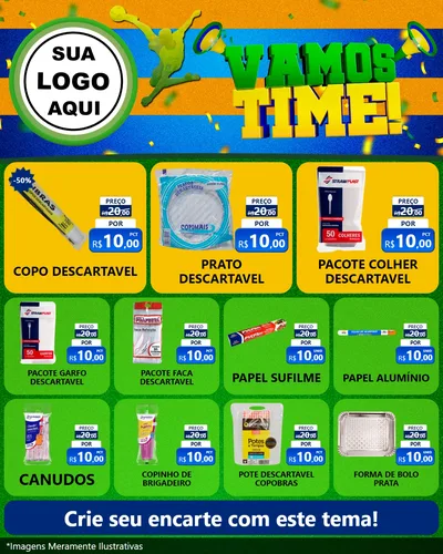 Modelo de Rede Social para Feed Instagram com o tema Vamos Time! para Embalagens