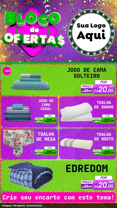 Modelo de TV para TV Vertical com o tema Bloco de Ofertas para Cama, Mesa e Banho