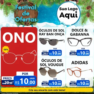Modelo de Rede Social para Feed Facebook com o tema Festival de Ofertas - Inverno para Óticas