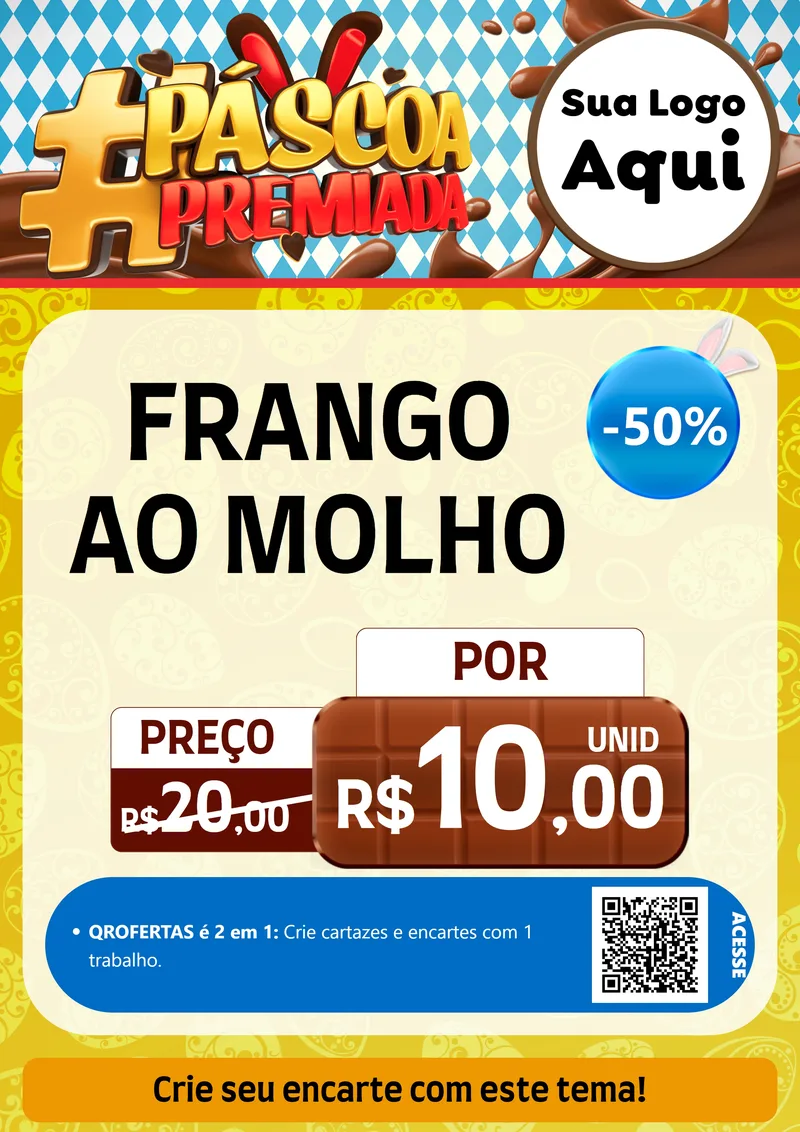 Modelo de Cartaz para Cartaz A4 Vertical com o tema Páscoa Premiada para Restaurante